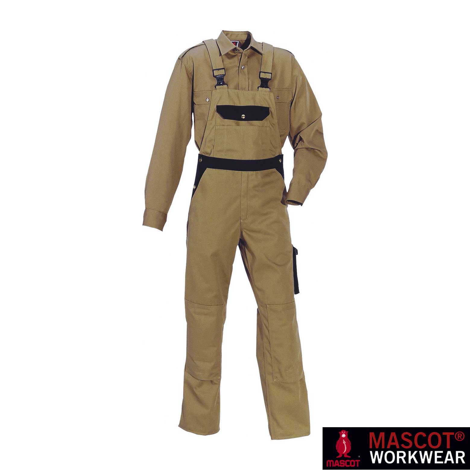 Mascot Latzhose MILANO khaki/marine Gr. 62 -RP-
