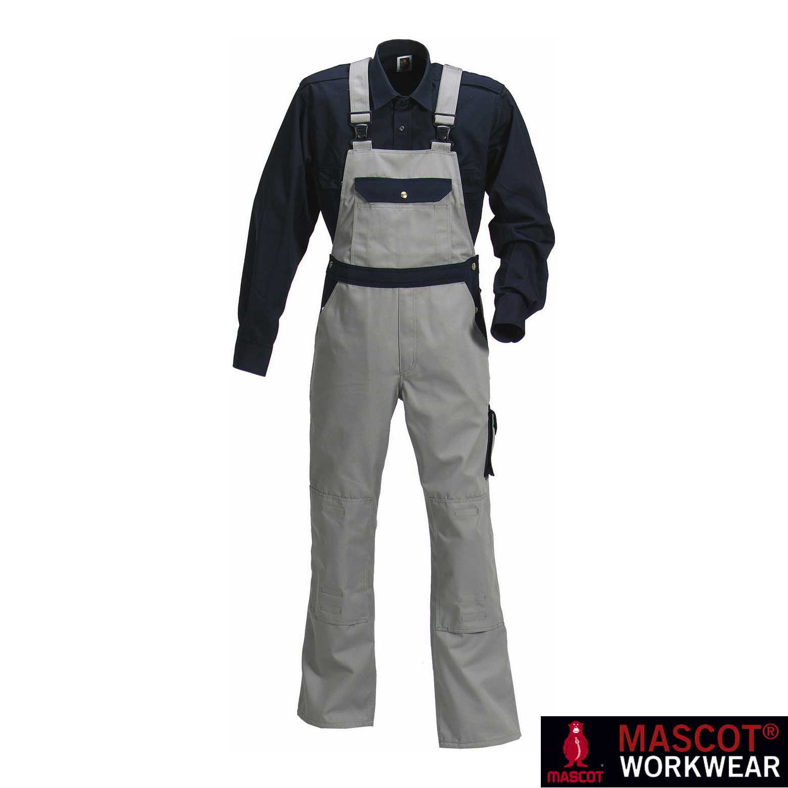 Mascot Latzhose MILANO h-grau/marine Gr. 58 lang -PR-