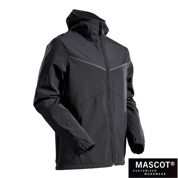 MASCOT® CUSTOMIZED Softshell Jacke mit Kapuze schwarz 22102